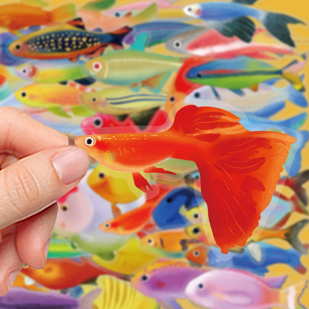 100张海洋鱼PET贴纸可爱彩绘鱼类创意装饰diy手账笔记本贴画,玩具/童车/益智/积木/模型,贴纸,淘宝优惠券,粉丝福利购,淘宝优惠卷