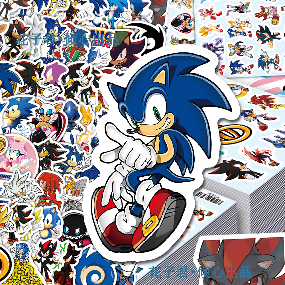 206张动画刺猬索尼克贴纸卡通索尼克塔尔斯可爱周边儿童玩具贴画