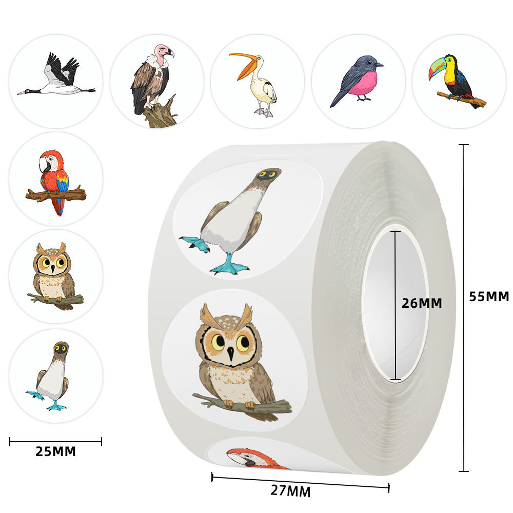 1000贴可爱鸟类卷卷贴纸卡通鹦鹉猫头鹰图案创意手绘diy桌面贴画,文具电教/文化用品/商务用品,贴纸/立体贴纸,淘宝优惠券,粉丝福利购,淘宝优惠卷