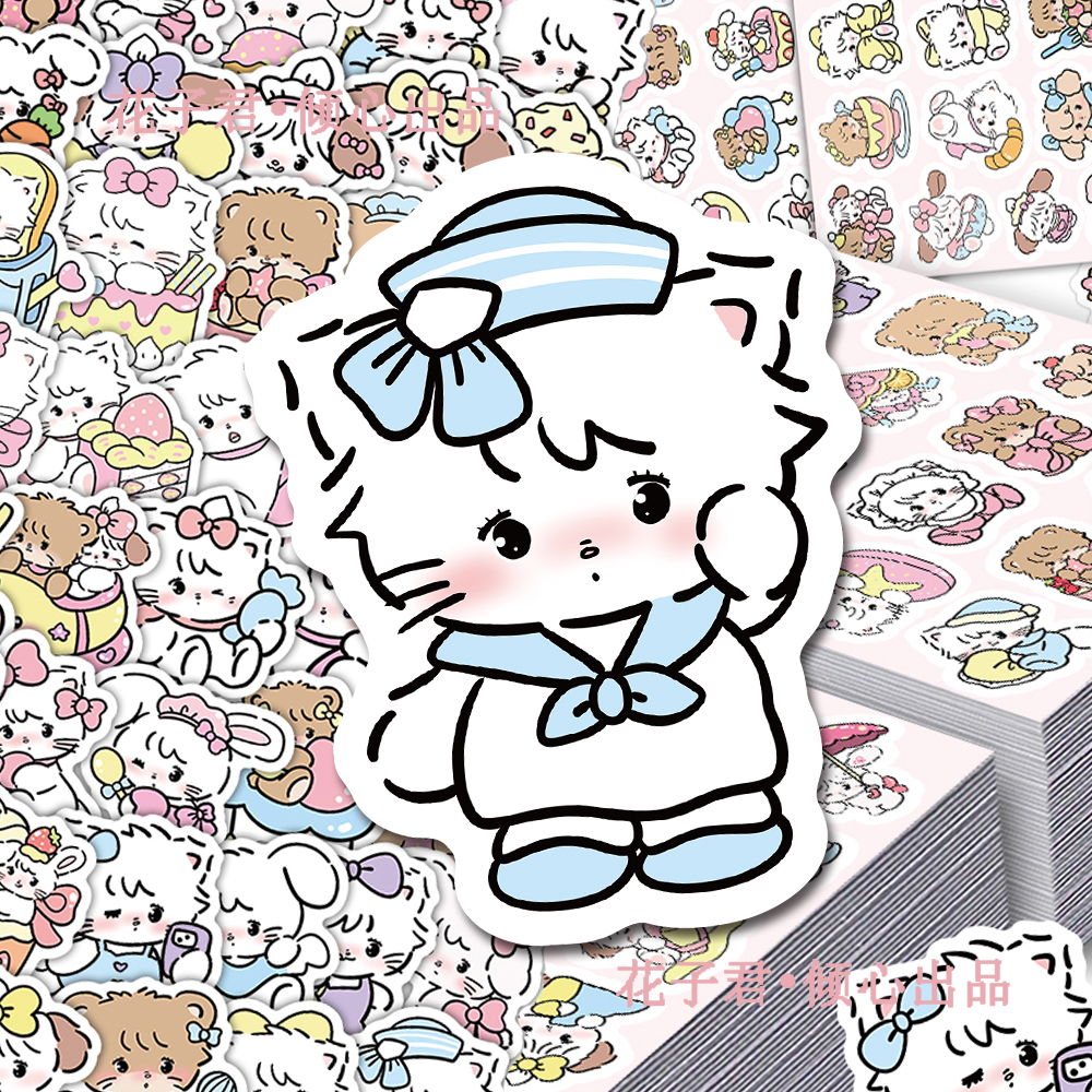 204张卡通mikko猫咪贴纸ins风可爱少女心高颜值贴画diy