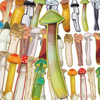 60 cartoon mushroom bookmarks in an Ins-style, personalized and creative, niche reading book, with page clips and paper bookmarks thumbnail 4