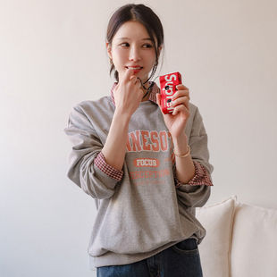 时尚 甜美2024春Minnesota字母宽松卫衣T恤ca26020307 起义韩国代购