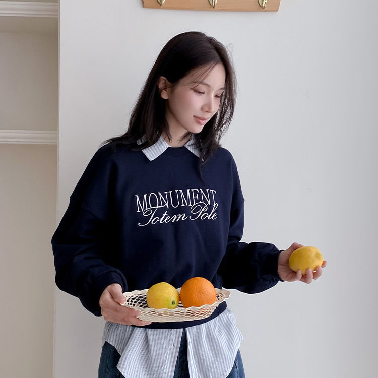 时尚起义monument刺绣卫衣T恤