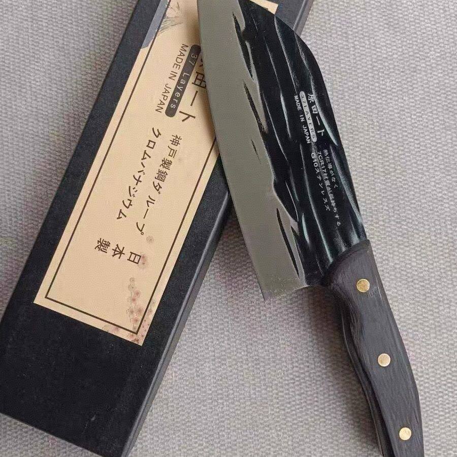 日本进口原田一卜锻打家用鱼头切片刀女士切菜刀手工锋利切肉刀