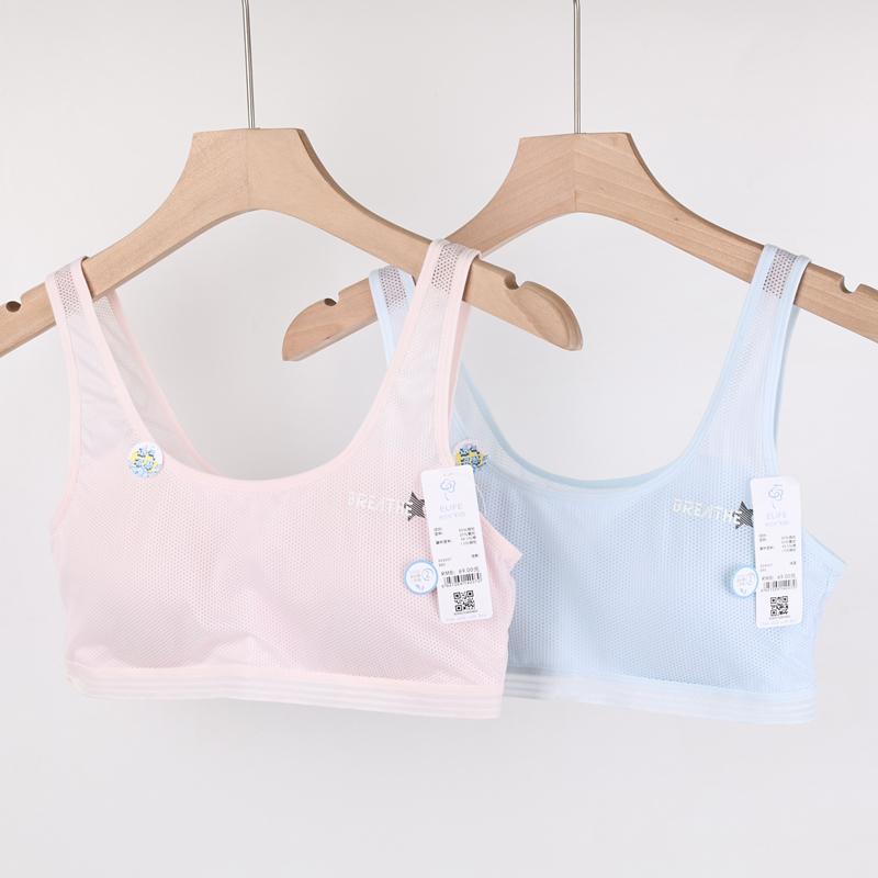 怡兰芬824007少女文胸发育期小背心初中生高中生透气网纱运动内衣