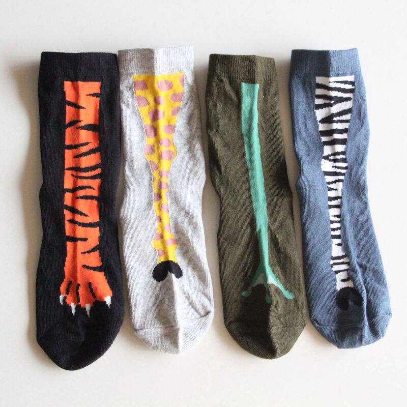 可爱动物脚袜子 中大童小脚女士 长颈鹿斑马老虎青蛙脚脚 太可爱