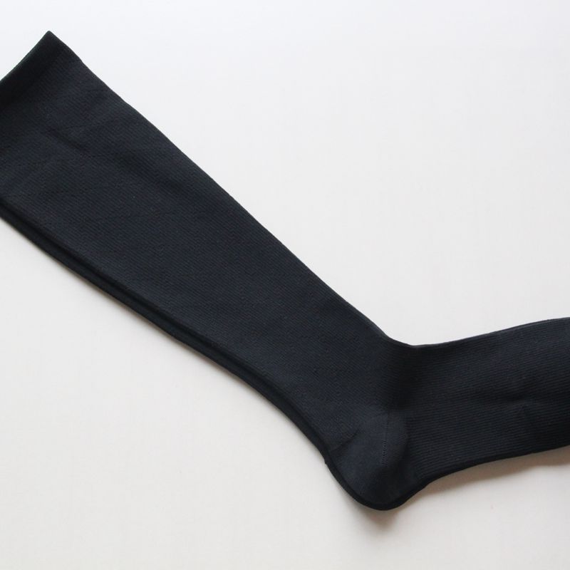 出口日本 速干压力女士中筒袜子 纯色黑暗格子 收缩紧致小腿袜