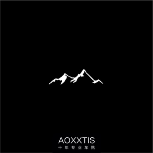 雪山山脉车贴汽车摩托车三角窗后挡玻璃越野户外SUV进藏防水贴纸