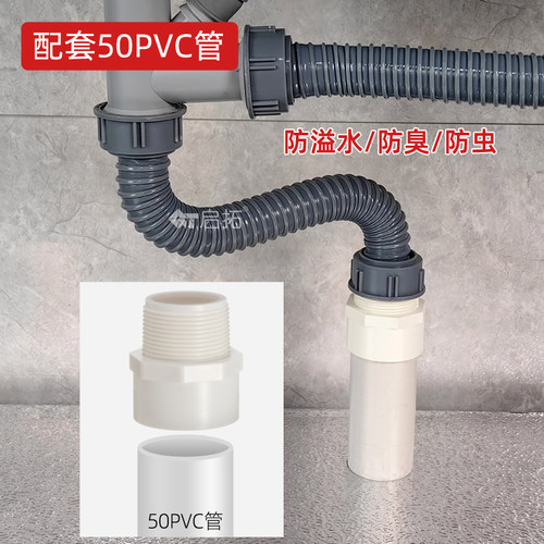 双头菜盆下水管防溢水