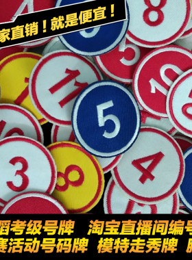 布贴 号码牌 舞蹈 考试 大号 布料 刺绣 数字 比赛 瑜伽 软布编号