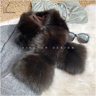 咔咔皮草 超油亮加厚加宽 整版整皮福利款 俄罗斯紫貂围巾