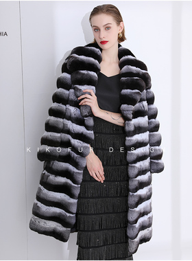 咔咔皮草 XXXD黑丝绒天然原色天花板级南美栗鼠西装领皮草外套