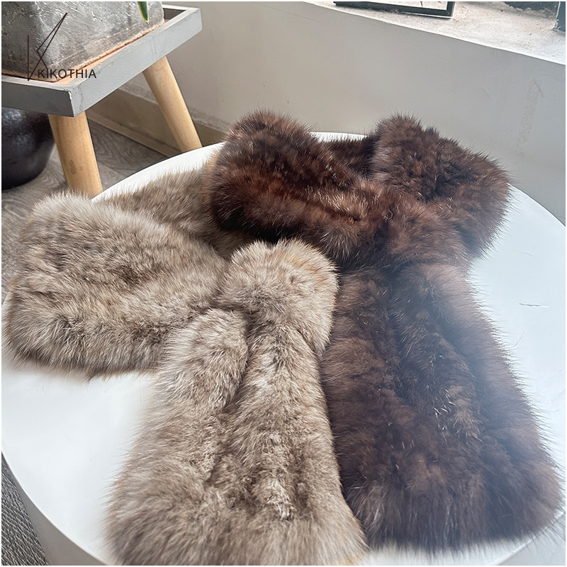 咔咔皮草俄罗斯紫貂双面围巾