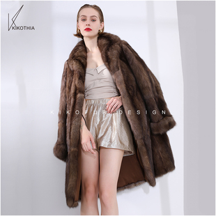 大翻领设计排头工艺俄罗斯紫貂中长款 短外套 罗马假日 咔咔皮草