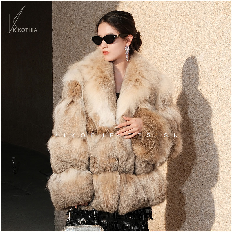 咔咔皮草 加厚超美加喵西装领皮草外套