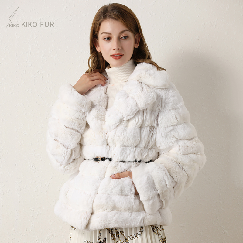 咔咔皮草奢华纯白紫貂外套