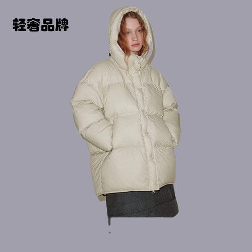 约定三星安心90绒三防连帽羽绒服女冬十级抗冻高蓬面包服外套