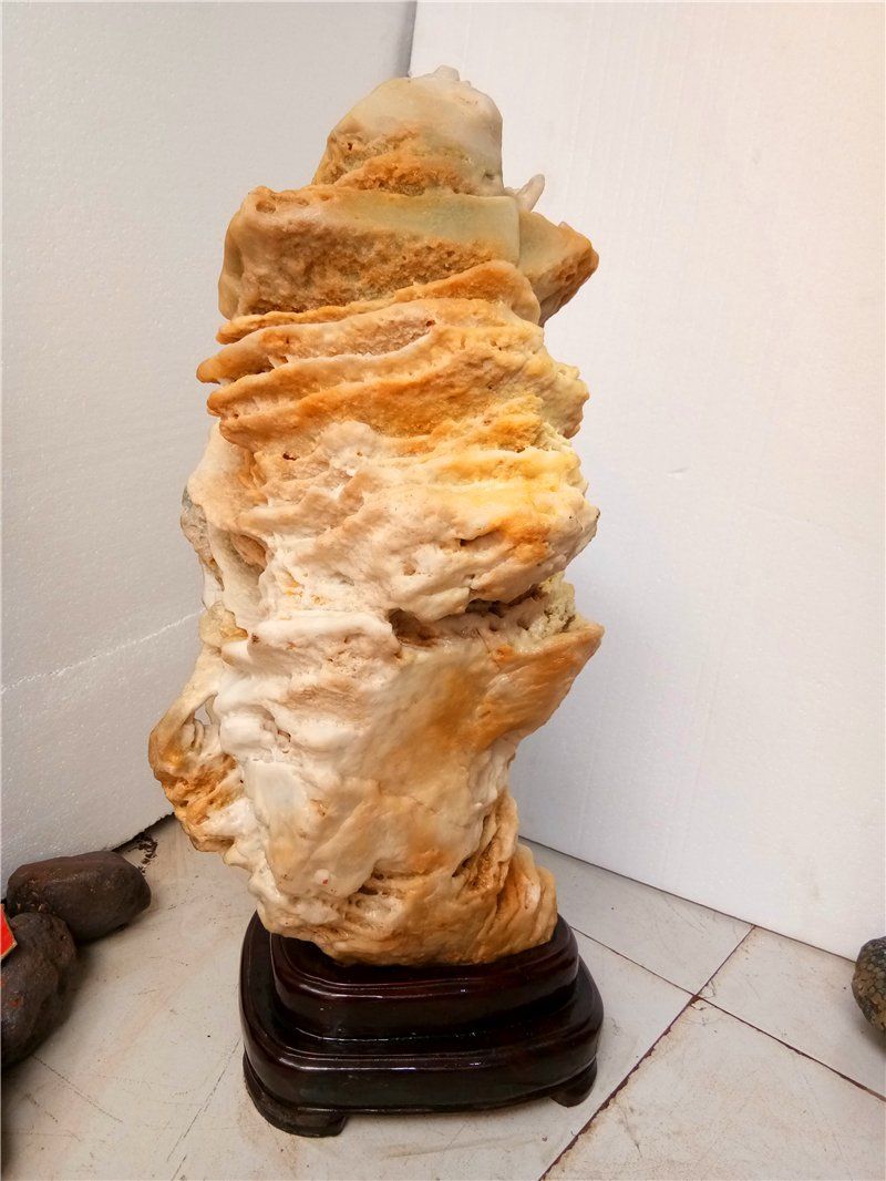 三江彩玉黄蜡石绿蜡石大化石彩陶观赏石原石象形造型石摆件