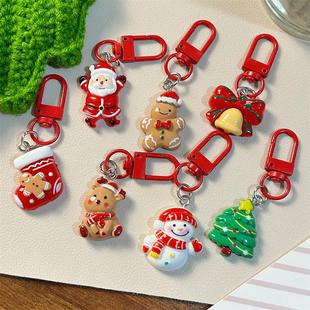 Cherry圣诞钥匙扣Q版 卡通可爱圣诞老人书包挂件雪人闺蜜礼物挂饰