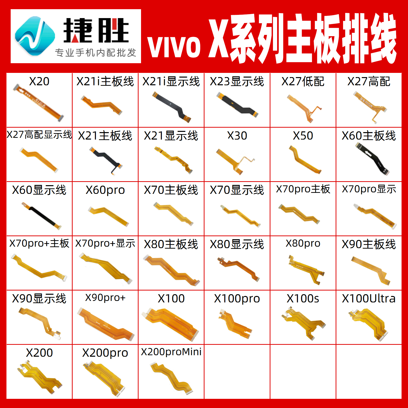 适用VIVOX系列主板显示排线