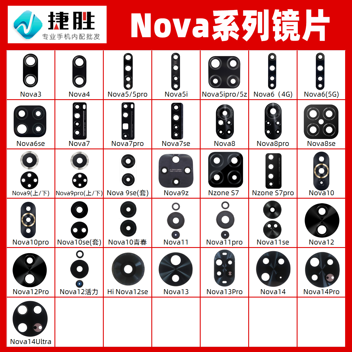 华为Nova系列摄像头镜片玻璃镜面