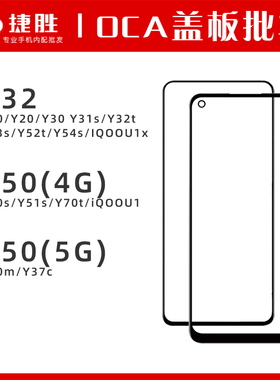 Y30 Y32 Y50 Y33s Y37c Y10 Y20 Y51s Y52t Y54s Y70S盖板带OCA