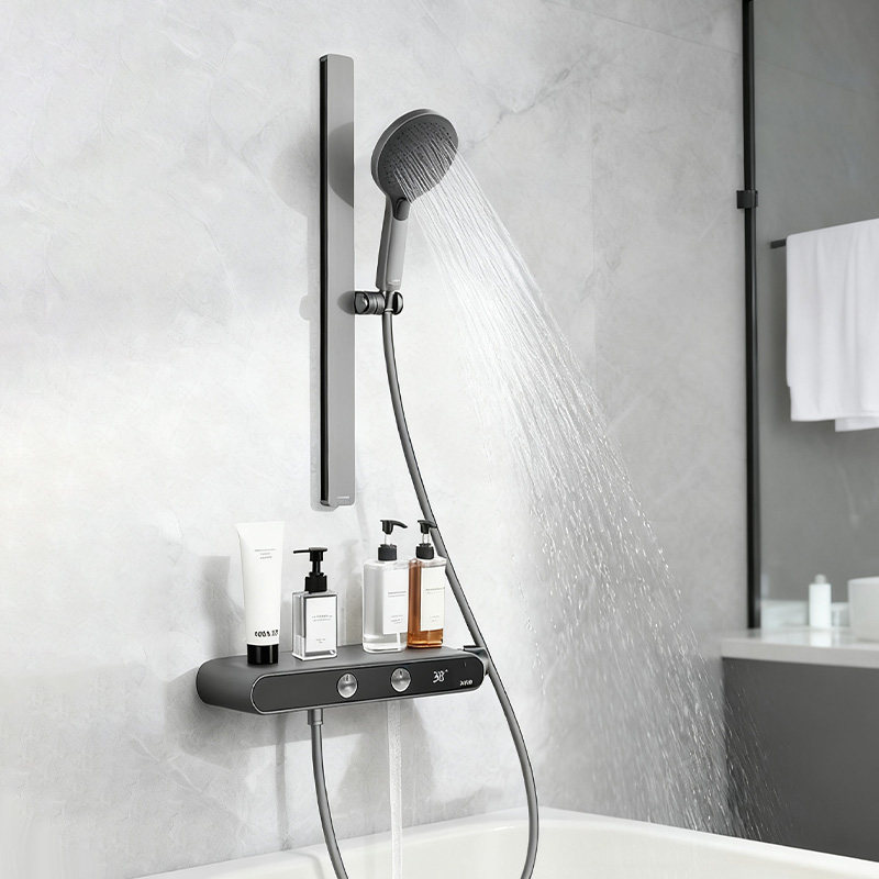 TOTO数显恒温淋浴花洒TBV10420CAVD#GP按键简易智能数显枪灰色