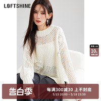 LOFTSHINE珞炫慵懒风毛衣女2024春季新款少女感上衣温柔针织衫