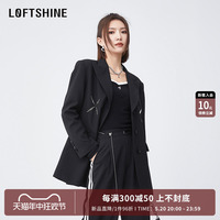 LOFTSHINE珞炫黑色西装外套女秋季高级感小个子气质设计休闲西服