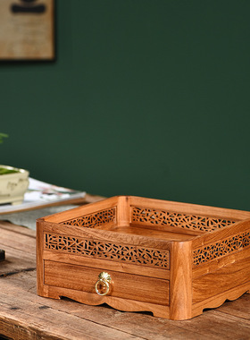 缅甸花梨茶盒实木高档茶饼收纳盒高端精致茶托盘木制茶叶盒家用