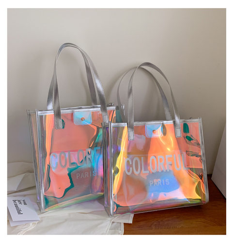 镭射彩虹大容量渐变炸街果冻包