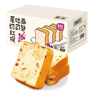 易美佳红提厚切吐司面包350g 早餐食品办公室零食整箱
