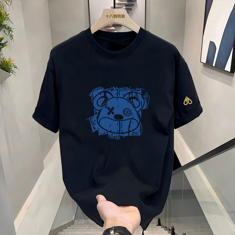 剪刀四季美式新款卡通印花短袖T恤男女情侣宽松型圆领百搭上衣潮