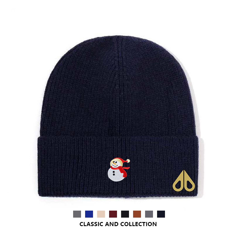 MOOSE韩版时尚百搭休闲秋冬保暖男女同款大头围针织帽潮