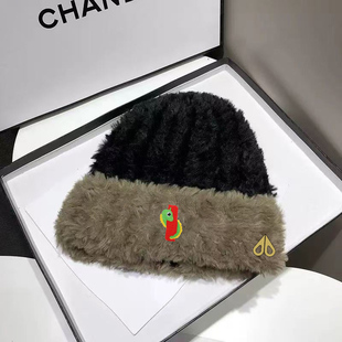 剪刀四季MOOSE毛绒帽子男女同款秋冬季保暖护耳帽显脸小百搭冷帽