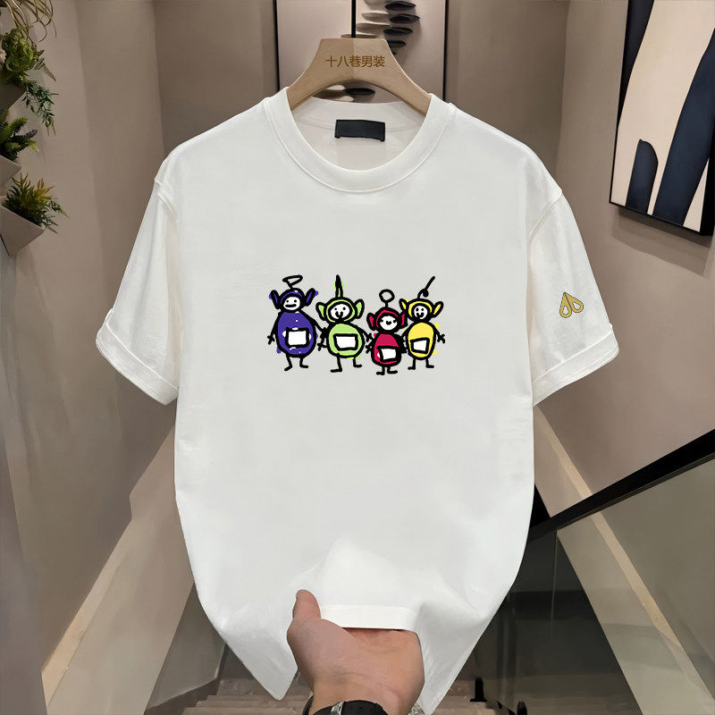 剪刀四季【官网】卡通印花短袖T恤男女同款圆领宽松上衣新款