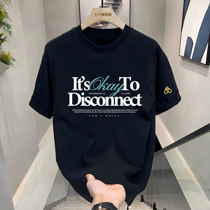 剪刀四季韩版新款短袖T恤男女同款圆领字母印花宽松潮牌上衣半袖