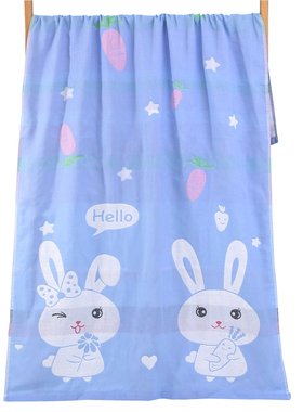 儿童长条纱布巾长方形大尺寸盖肚子薄款宝宝洗澡大浴巾纱布长方巾