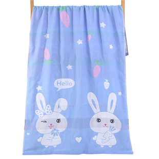 儿童长条纱布巾长方形大尺寸盖肚子薄款宝宝洗澡大浴巾纱布长方巾