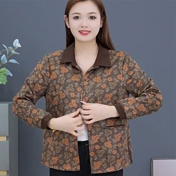加绒加厚碎花短外套女秋季新款大码中老年妈妈装洋气减龄休闲上衣,女装/女士精品,中老年女装,淘宝优惠券,粉丝福利购,淘宝优惠卷