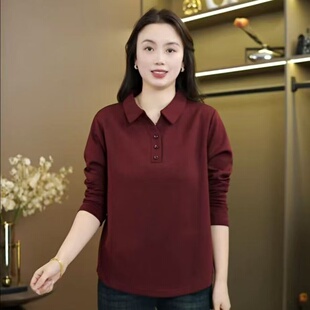 【气质小领子】高品质德绒圆弧摆显瘦洋气遮肚上衣正肩长袖打底