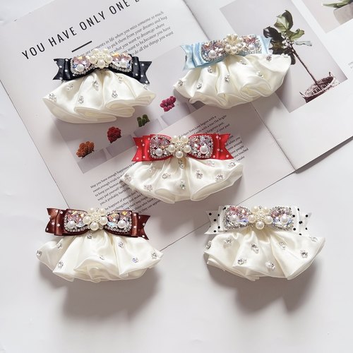 新款日料重工高级感气质百搭蝴蝶结鸭嘴夹后脑勺顶夹少女公主发饰