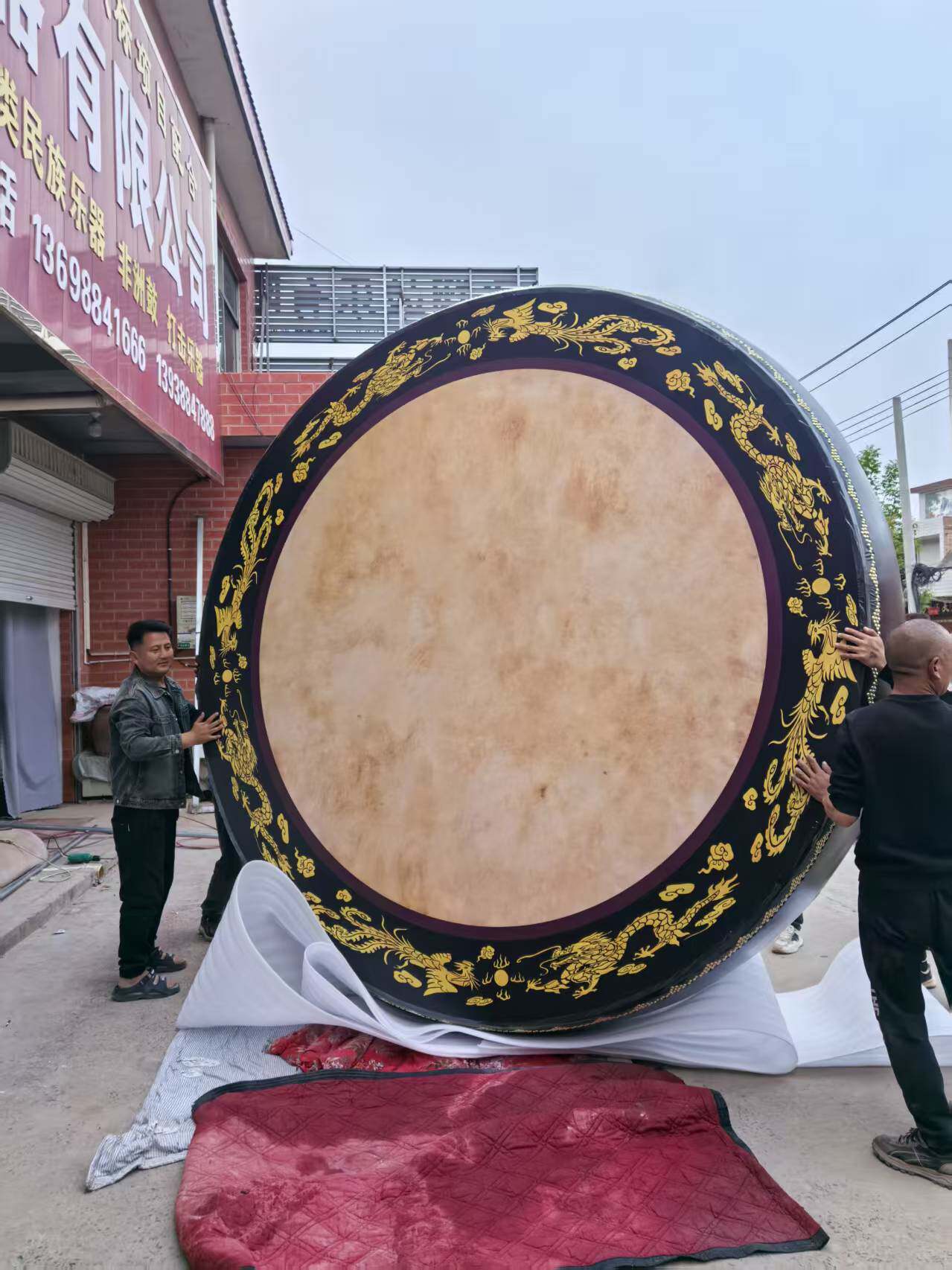 防水3米牛皮鼓立式大鼓中国鼓景区展览大鼓灯光鼓鼓楼鼓防水阻燃