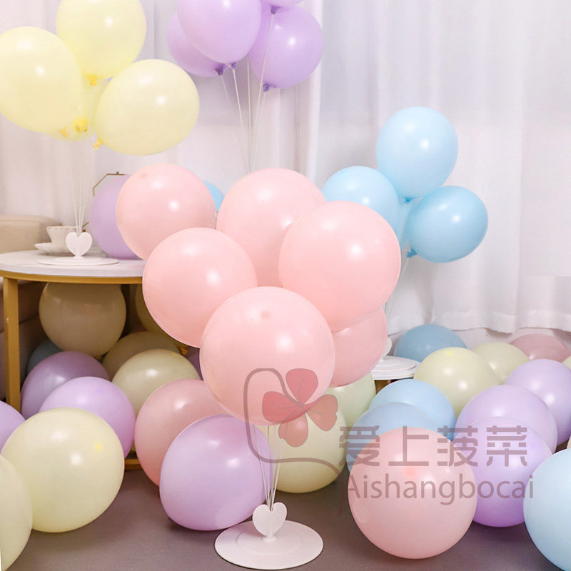 马卡龙色气球生日布置蓝色儿童