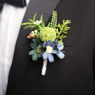 男士胸花男童西装儿童礼服花童结婚礼新郎新娘手腕花高级嘉宾襟花