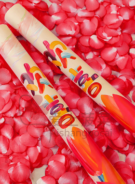 全红色花瓣礼花筒直播间花瓣雨粉色礼炮手持婚礼生日乔迁结婚专用