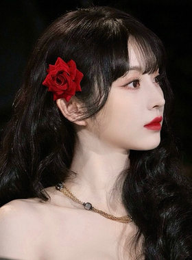 仿真花玫瑰花发夹头花结婚礼新娘