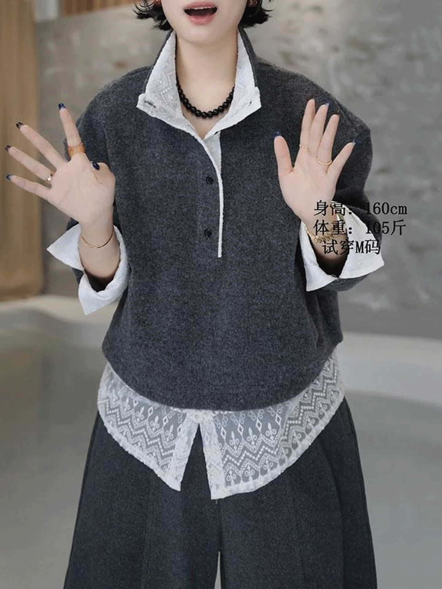 蕾丝拼接假两件卫衣女冬季新款宽松内搭气质减龄假两件打底衫上衣,女装/女士精品,卫衣/绒衫,淘宝优惠券,粉丝福利购,淘宝优惠卷