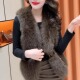 高级感仿水貂绒马甲女短款 2025秋冬新款 时髦洋气皮草毛毛背心马夹