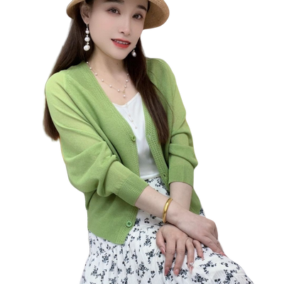 冰丝开衫女外套针织空调衫2025夏